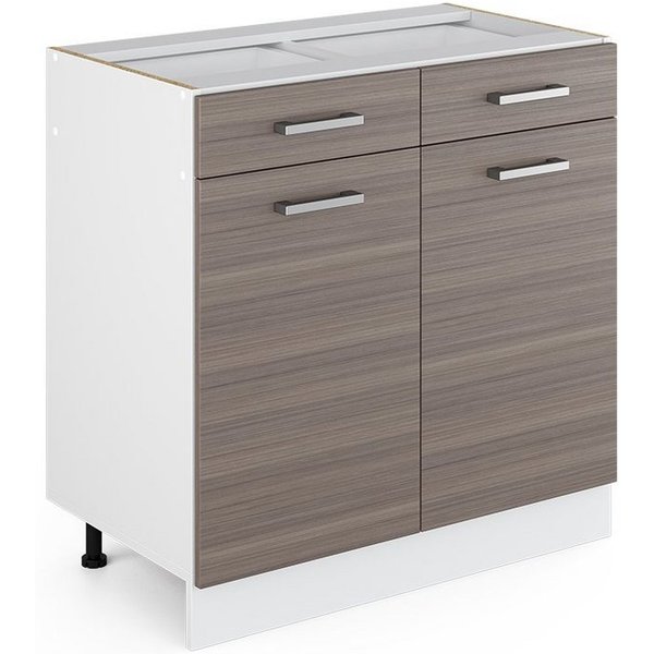 Vicco Unterschrank R-Line, Edelgrau/Weiß, 80 cm ohne Arbeitsplatte (1-St)