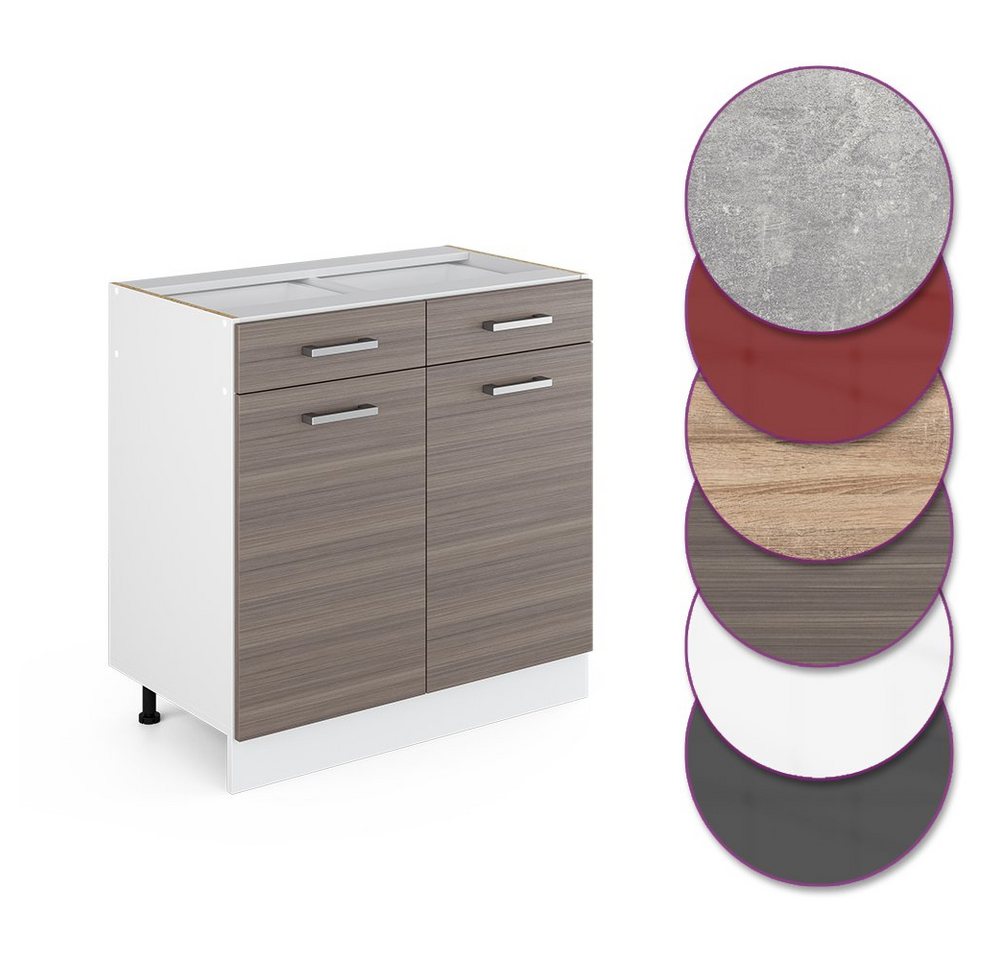 Vicco Unterschrank R-Line, Edelgrau/Weiß, 80 cm ohne Arbeitsplatte (1-St) – Bild 5 von 5
