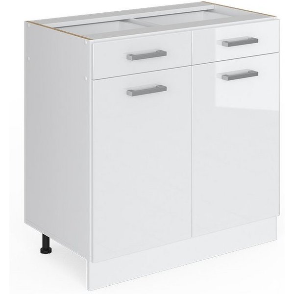 Vicco Unterschrank R-Line, Weiß Hochglanz/Weiß, 80 cm ohne Arbeitsplatte (1-St)