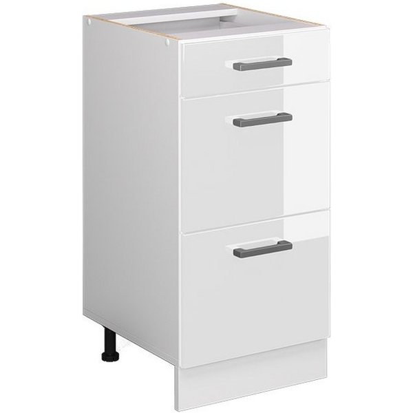 Vicco Unterschrank R-Line, Weiß Hochglanz/Weiß, 40 mit Schubladen, ohne Arbeitsplatte (1-St)