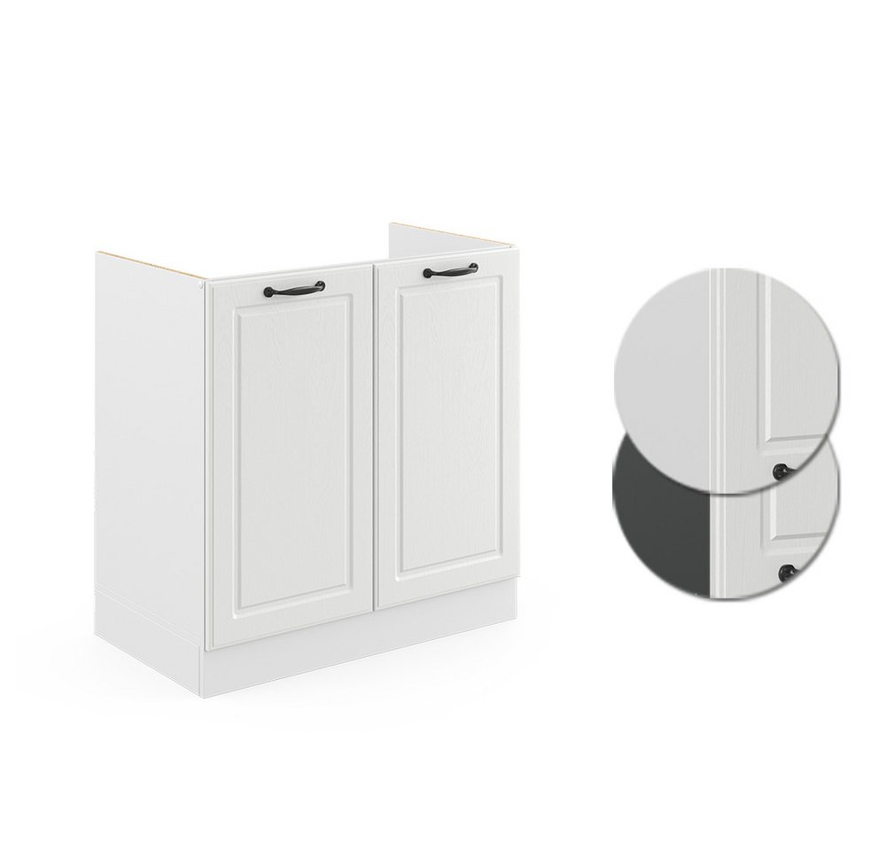 Vicco Unterschrank R-Line, Weiß Landhaus/Weiß, 80 cm ohne Arbeitsplatte (1-St) – Bild 5 von 5
