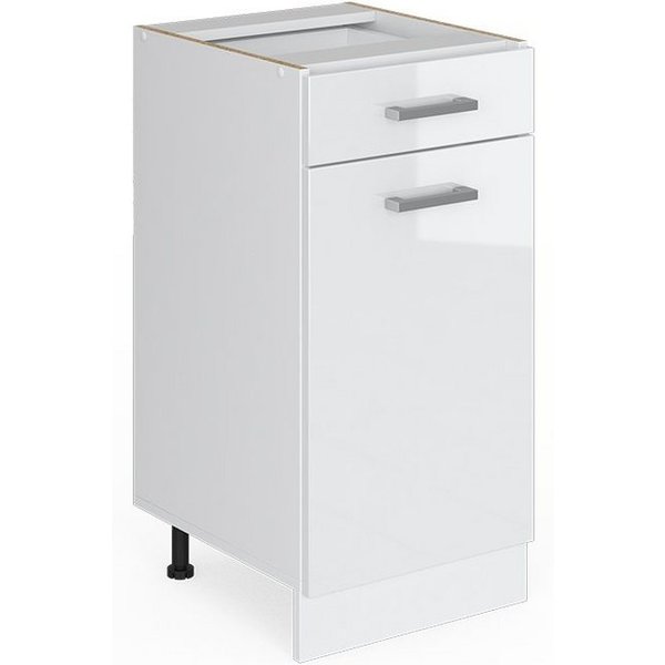 Vicco Unterschrank R-Line, Weiß Hochglanz/Weiß, 40 cm ohne Arbeitsplatte (1-St)