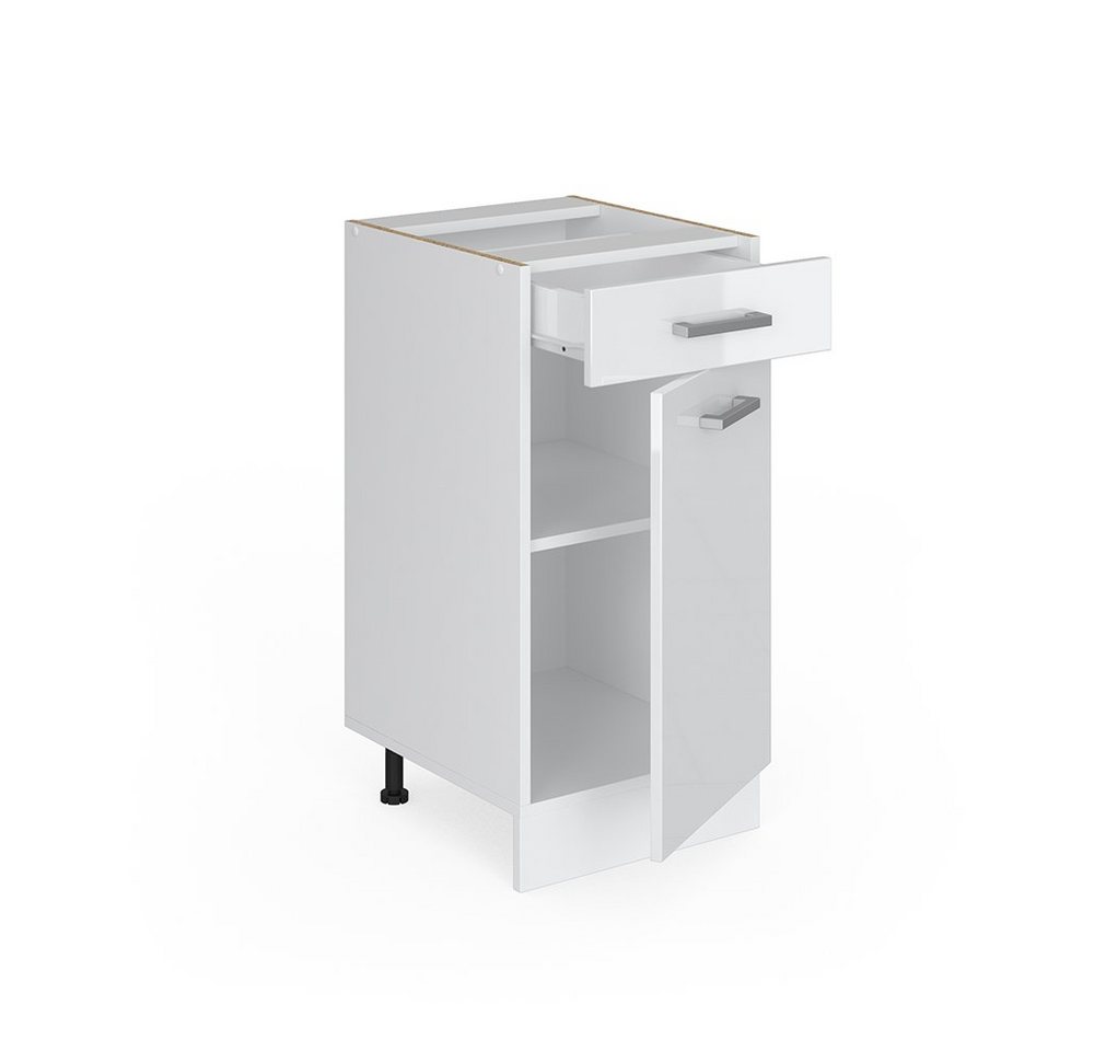 Vicco Unterschrank R-Line, Weiß Hochglanz/Weiß, 40 cm ohne Arbeitsplatte (1-St) – Bild 4 von 5