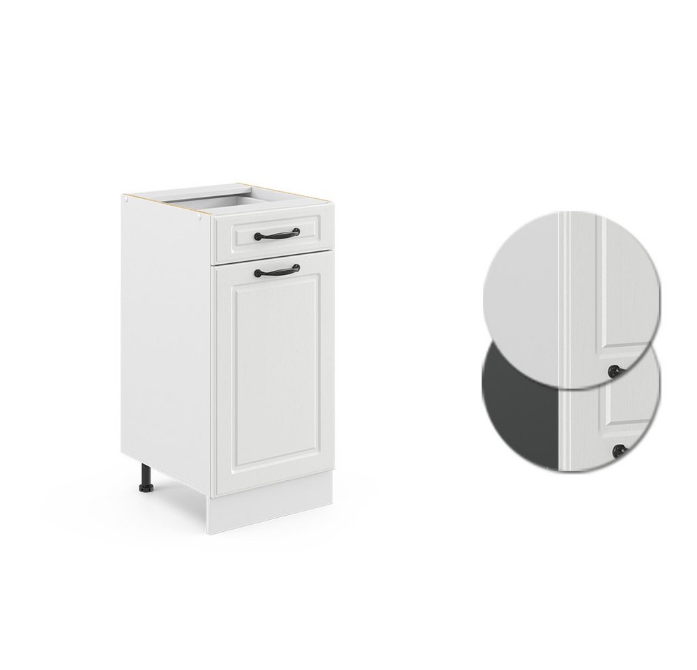 Vicco Unterschrank R-Line, Weiß Landhaus/Weiß, 40 cm ohne Arbeitsplatte (1-St) – Bild 5 von 5