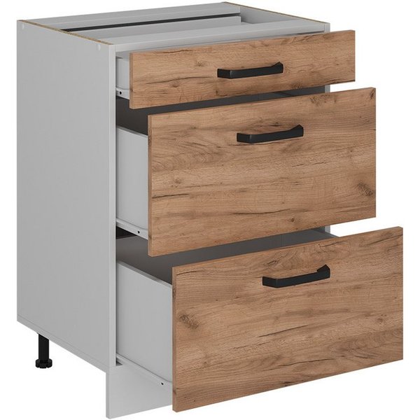 Vicco Unterschrank R-Line, Goldkraft Eiche/Weiß, 60 cm ohne Arbeitsplatte (1-St)