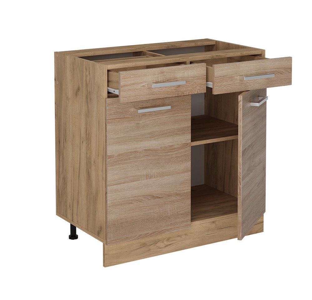 Vicco Unterschrank R-Line, Sonoma/Goldkraft Eiche, 80 cm ohne Arbeitsplatte (1-St) – Bild 4 von 4