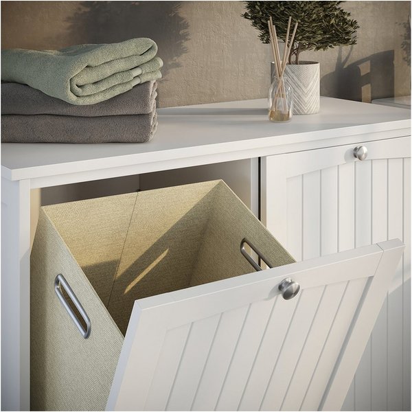 Vicco Wäscheschrank Bianco, Weiß, 83 x 80 cm mit 2 Wäschekörben (1-St)