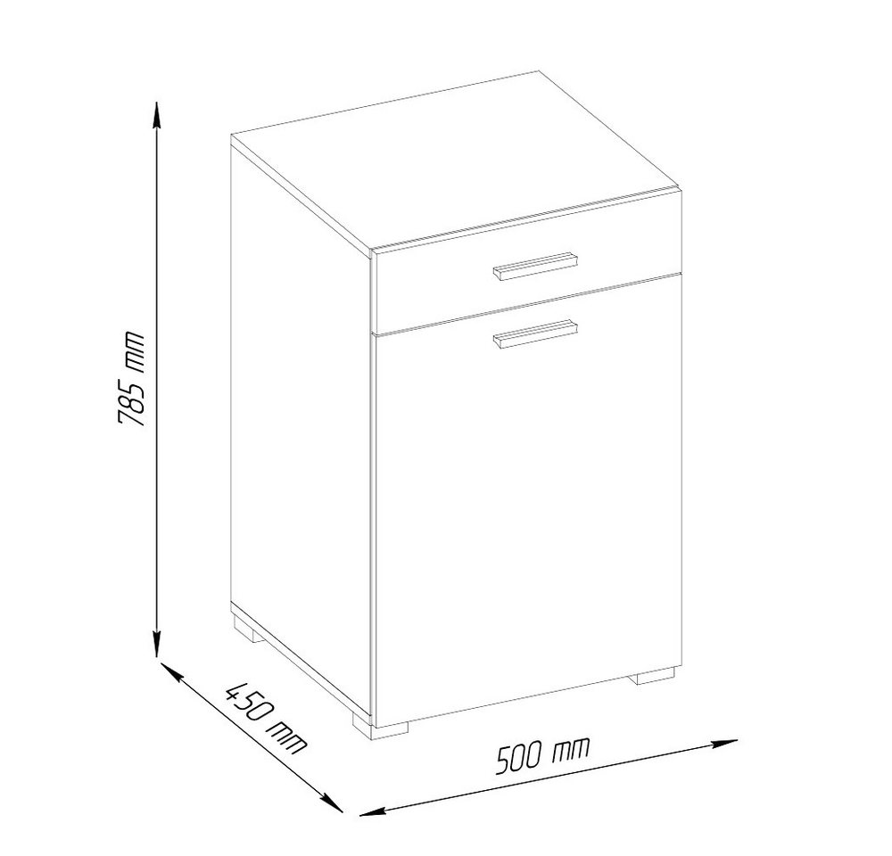 Vicco Wäscheschrank Matteo, Weiß, 50 x 78.5 cm (1-St) – Bild 3 von 5