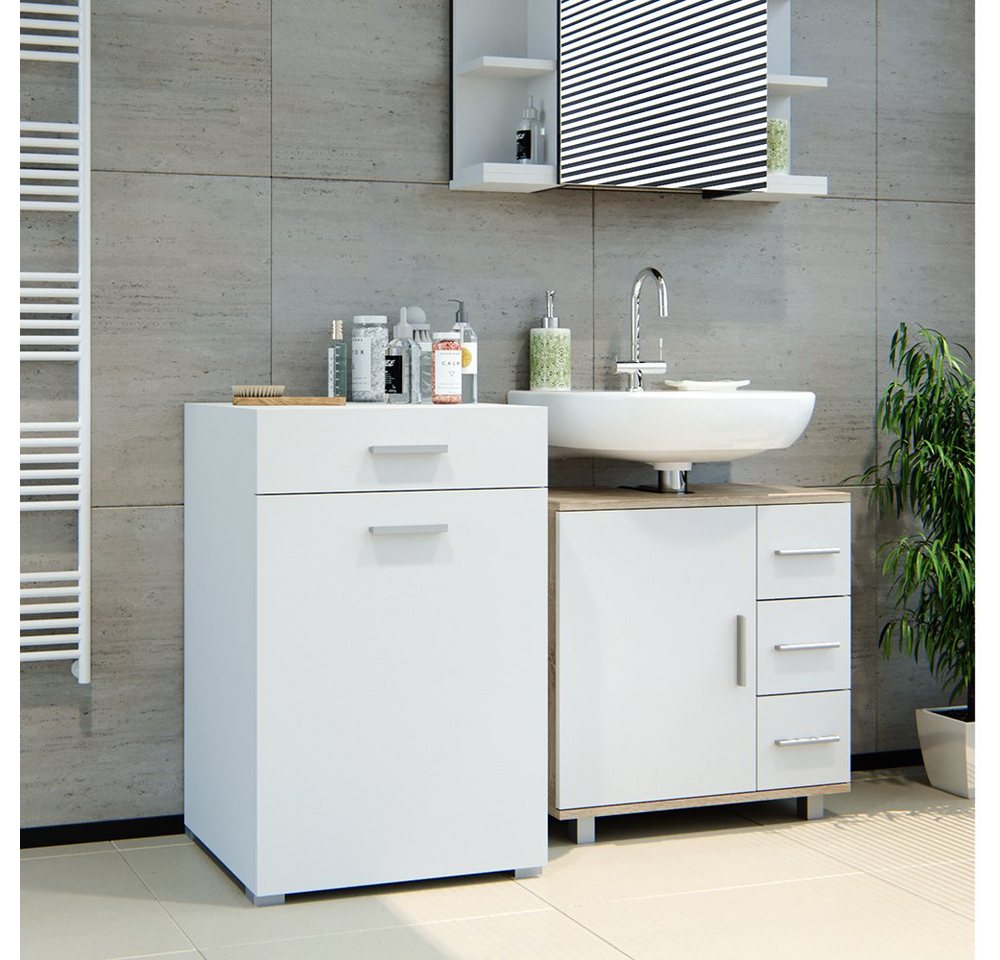 Vicco Wäscheschrank Matteo, Weiß, 50 x 78.5 cm (1-St) – Bild 4 von 5