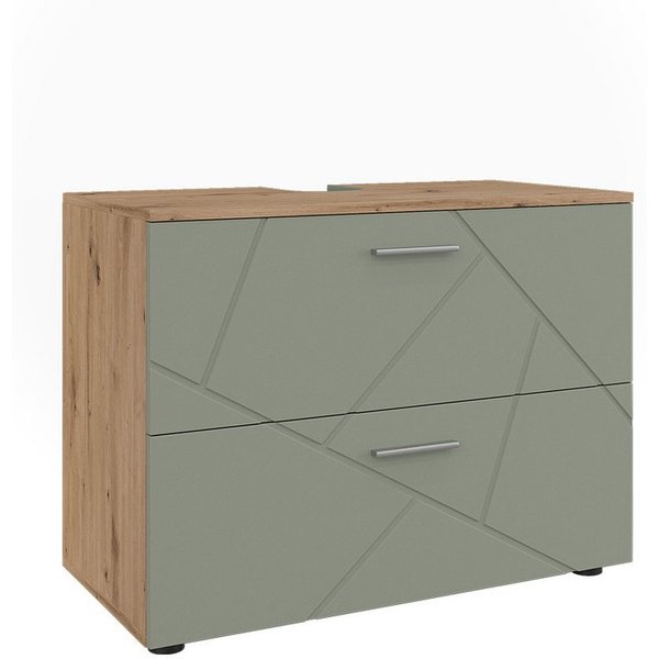 Vicco Waschbeckenunterschrank Irma, Salbeigrün/Artisan, 80 x 58.6 cm mit Schubladen (1-St)
