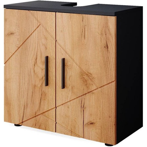 Vicco Waschbeckenunterschrank Irma, Anthrazit/Eiche, 60 x 59 cm (1-St)