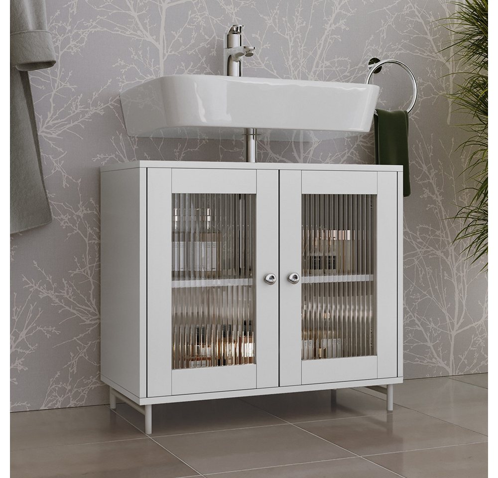 Vicco Waschbeckenunterschrank Malte, Weiß, 60 x 58 cm (1-St) – Bild 3 von 5
