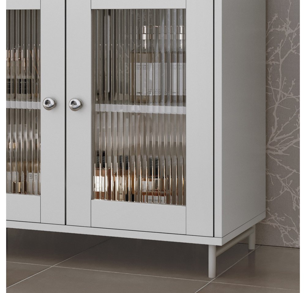 Vicco Waschbeckenunterschrank Malte, Weiß, 60 x 58 cm (1-St) – Bild 4 von 5