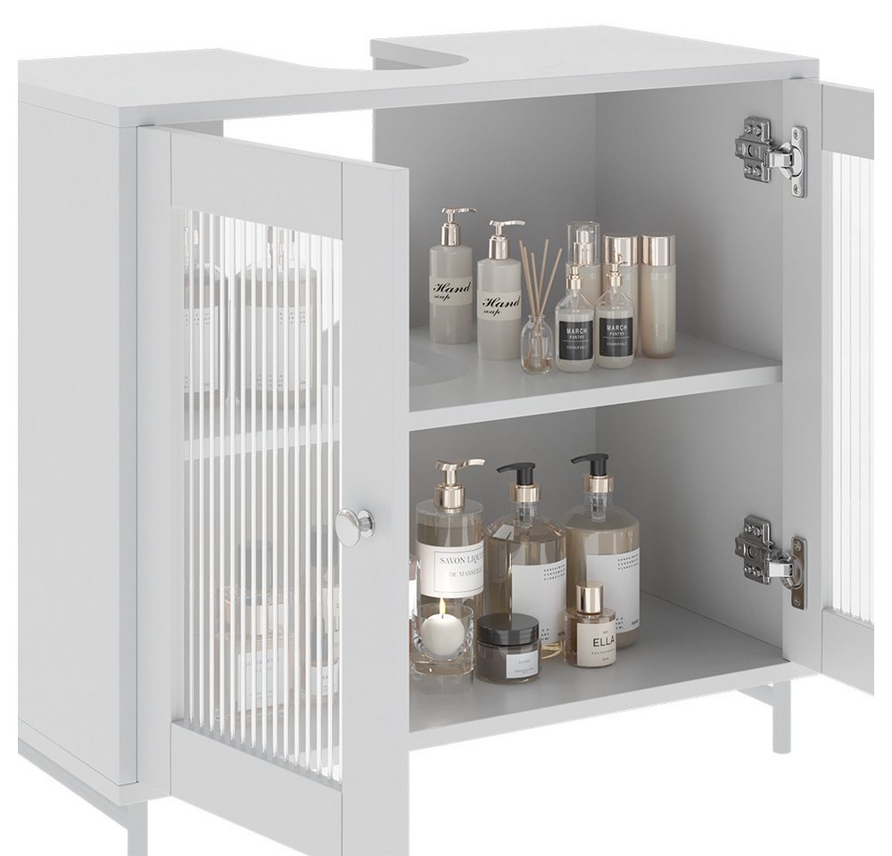 Vicco Waschbeckenunterschrank Malte, Weiß, 60 x 58 cm (1-St) – Bild 5 von 5