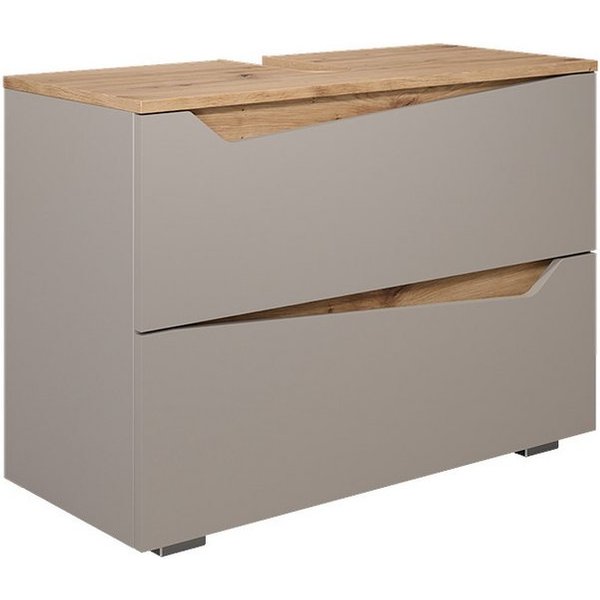Vicco Waschbeckenunterschrank Marelle, Greige/Artisan-Eiche, 80 x 57.5 cm mit 2 Schubladen (1-St)