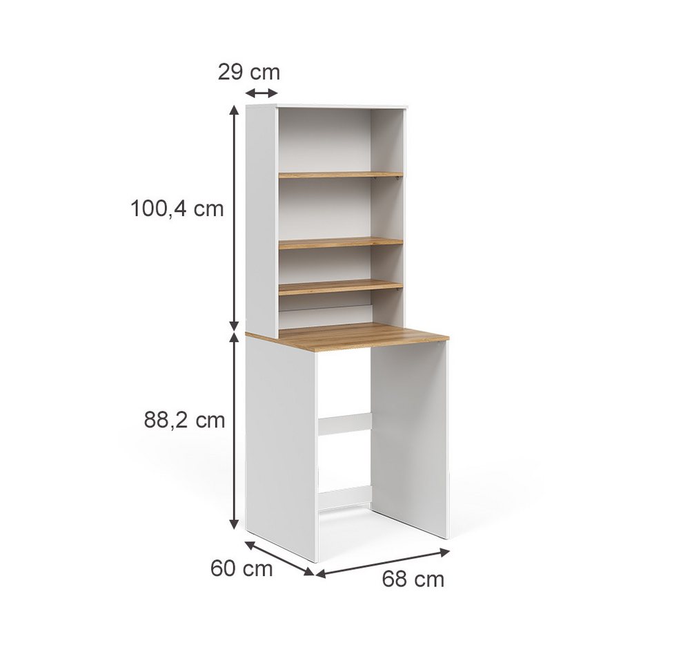 Vicco Waschmaschinenumbauschrank Viktor, Weiß/Artisan, 66 x 88.2 cm 2 Teile mit Regal (1-St) – Bild 3 von 5