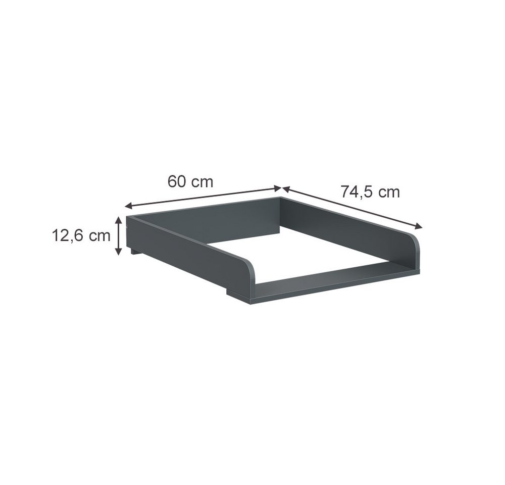 Vicco Wickelaufsatz Viktor, Anthrazit, 60 x 74.5 cm – Bild 2 von 5