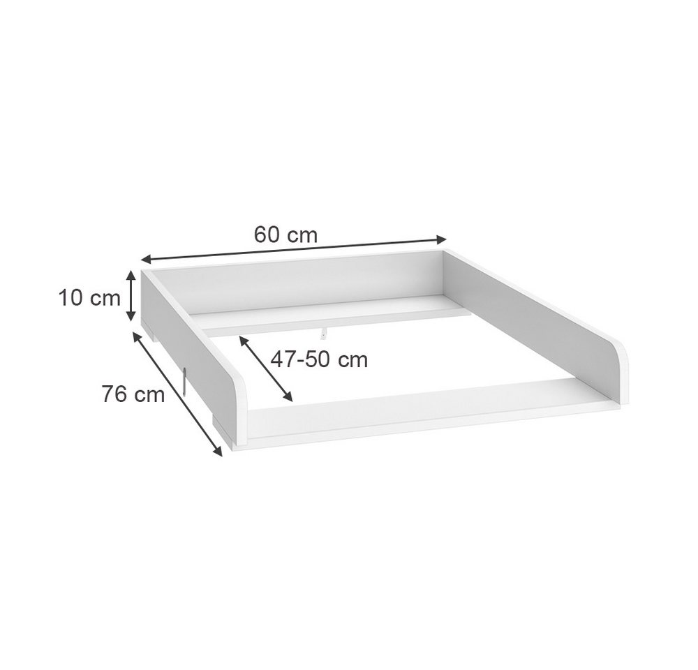 Vicco Wickelaufsatz Wicko, Weiß, 60 x 76 cm – Bild 3 von 5