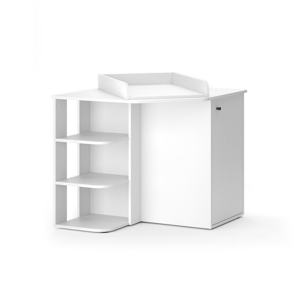 Vicco Wickelkommode Kristian, Weiß, 85 x 86.2 cm mit Tür und offenen Fächern – Bild 4 von 5
