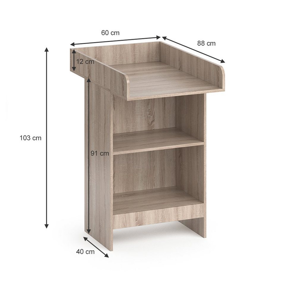 Vicco Wickelkommode Leo, Sonoma, 60 x 103 cm – Bild 3 von 5