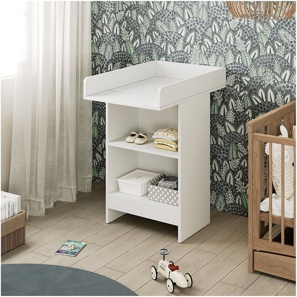 Vicco Wickelkommode Mona, Weiß, 60 x 103.5 cm mit Wickelaufsatz