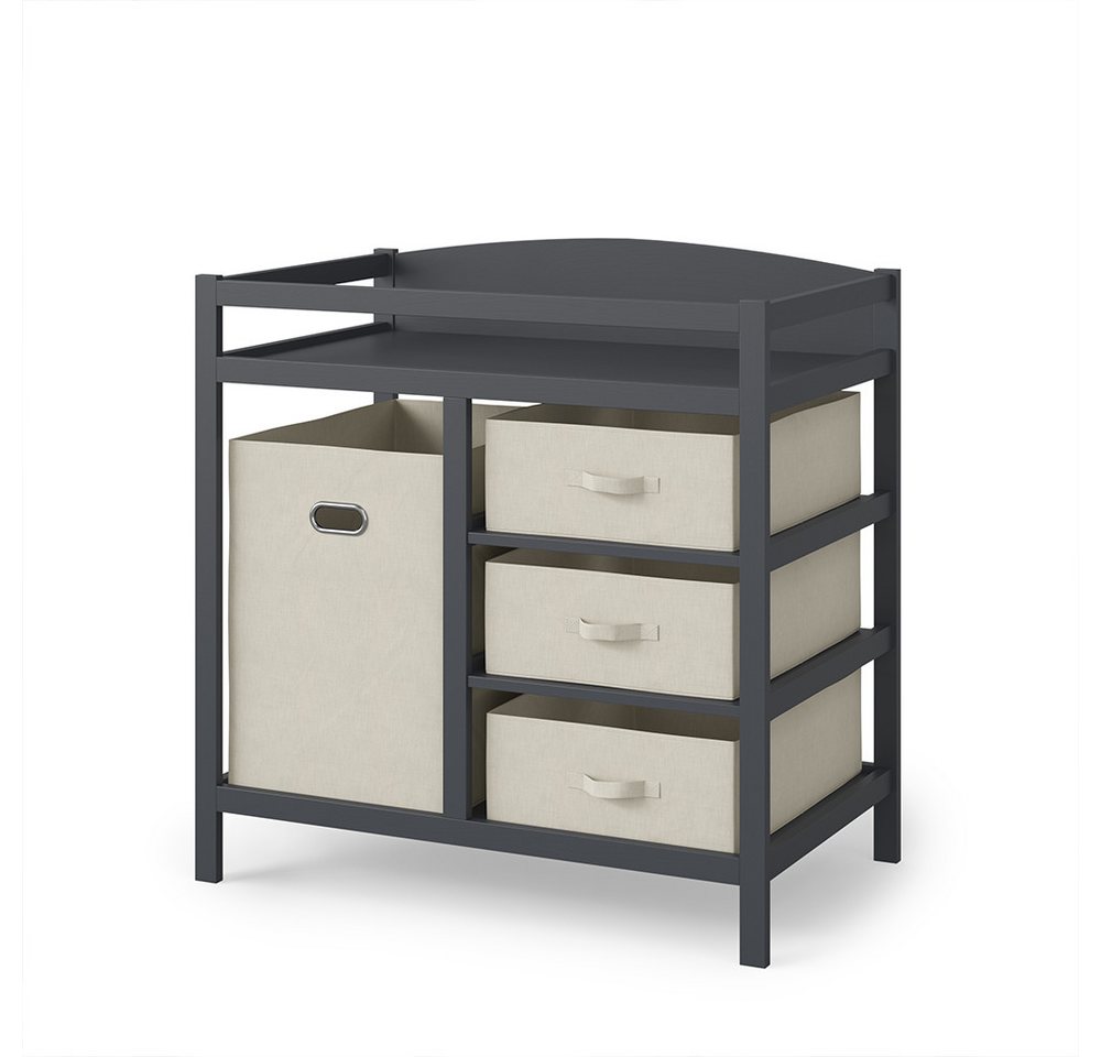 Vicco Wickelkommode Nunjo, Anthrazit, 85 x 87 cm mit Stoffschubladen – Bild 3 von 5