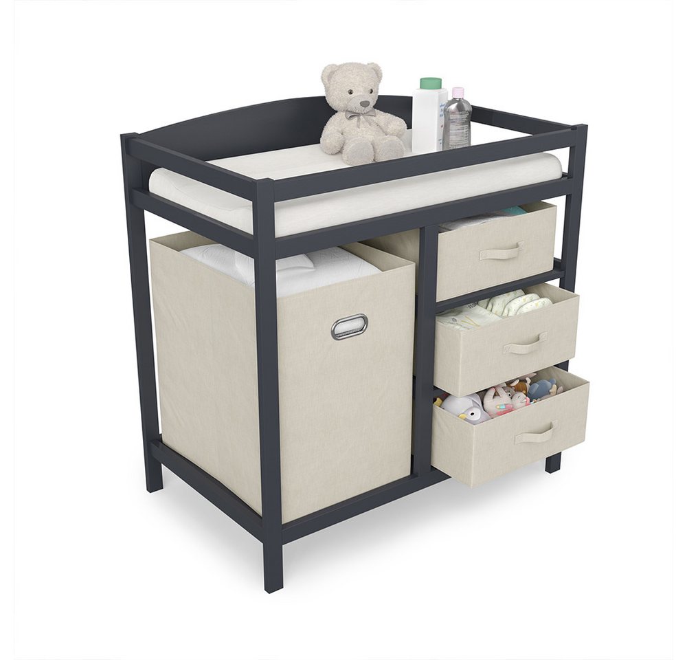Vicco Wickelkommode Nunjo, Anthrazit, 85 x 87 cm mit Stoffschubladen – Bild 5 von 5