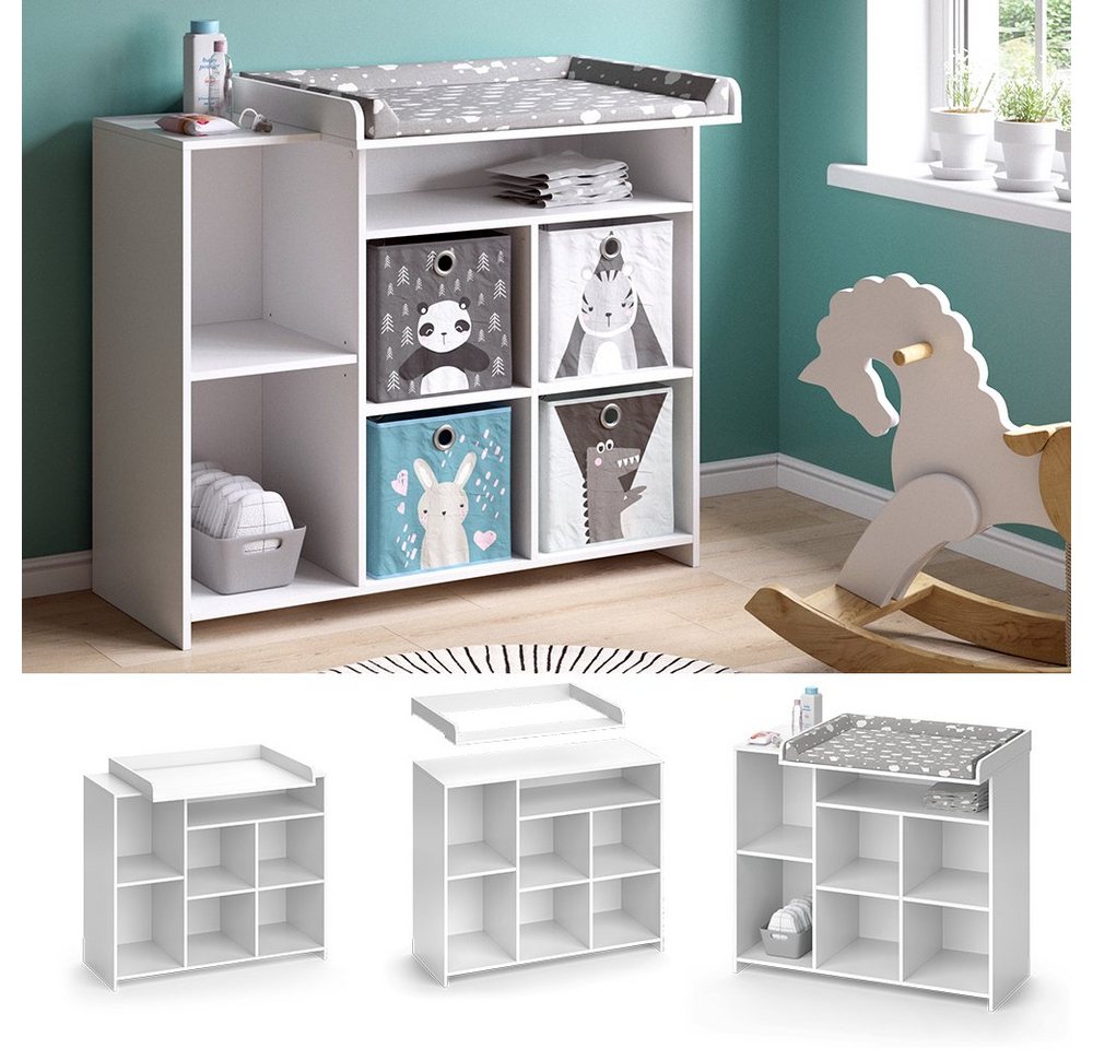 Vicco Wickelkommode Oskar, Weiß, 113 x 100 cm mit offenen Regalen – Bild 2 von 5
