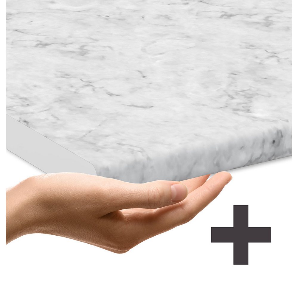 Vicco Winkelküche R-Line, Sonoma/Weiß, 247 x 167 cm, AP Marmor – Bild 2 von 5