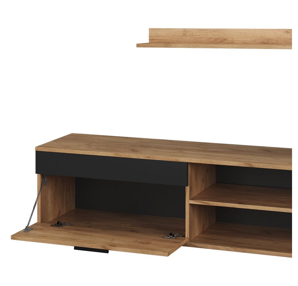 Vicco Wohnwand Berno, Goldkraft Eiche/Anthrazit, mit 1 Klappe, (2-St) – Bild 5 von 5