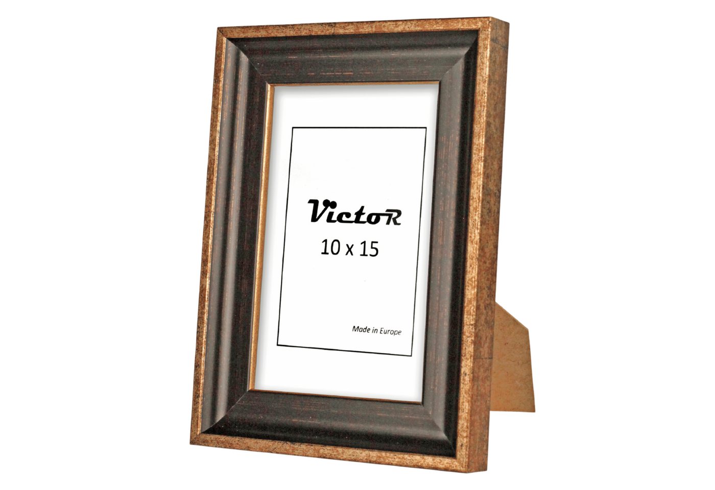 Victor (Zenith) Bilderrahmen Pablo, Bilderrahmen Schwarz Gold 10x15 cm, Bilderrahmen A6 Vintage – Bild 3 von 5