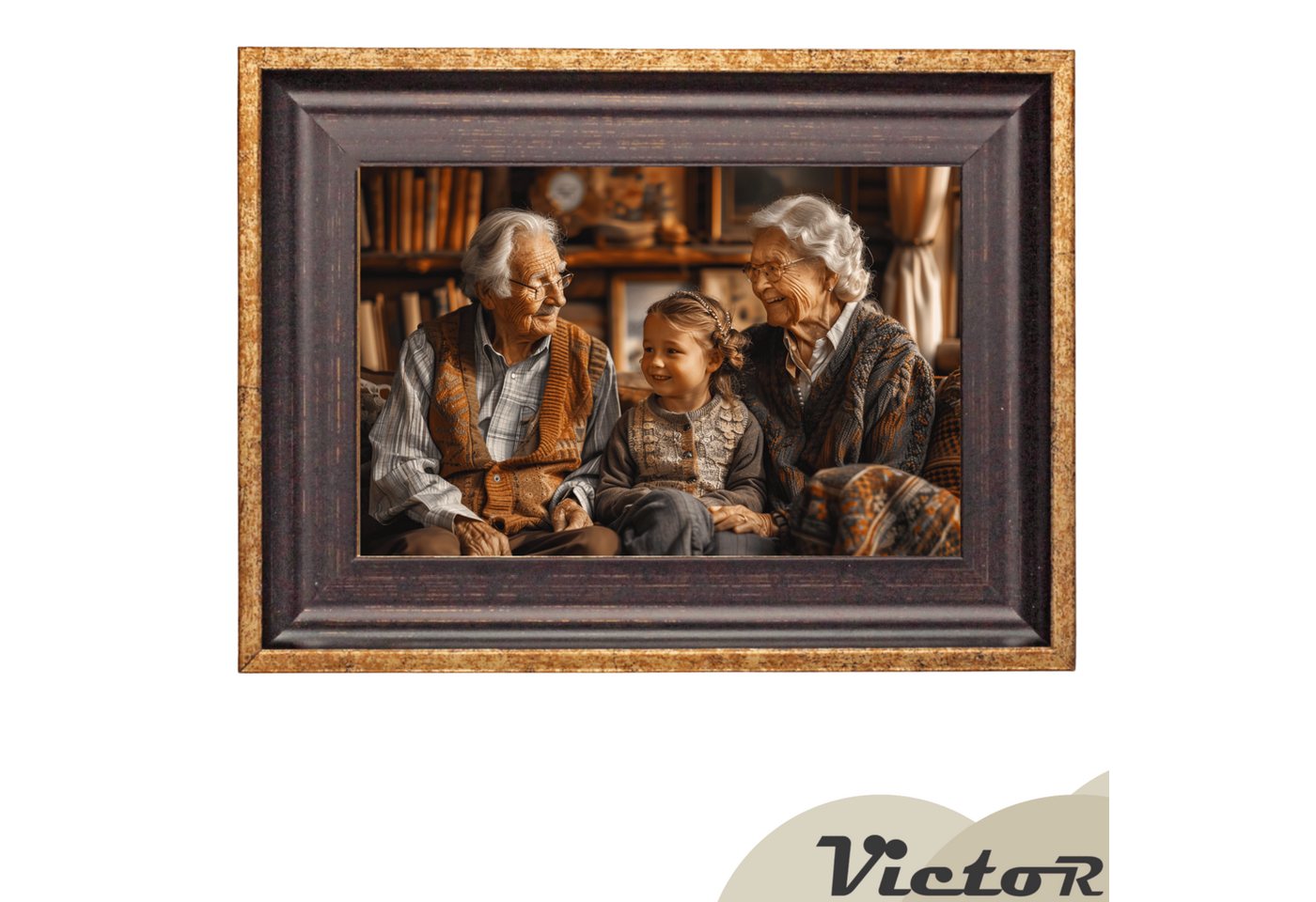 Victor (Zenith) Bilderrahmen Pablo, Bilderrahmen Schwarz Gold 10x15 cm, Bilderrahmen A6 Vintage – Bild 5 von 5