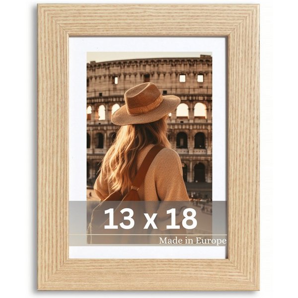 Victor (Zenith) Bilderrahmen Richter, Bilderrahmen Beige 13x18 cm mit 10x15 cm Passepartout, Holz