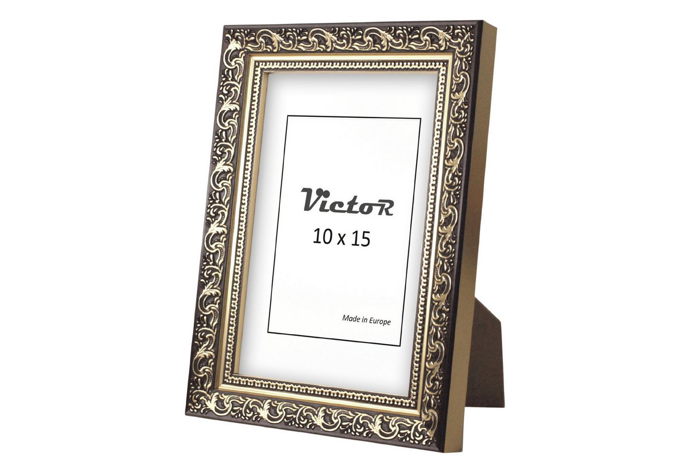 Victor (Zenith) Bilderrahmen Vinci, Bilderrahmen Schwarz Gold 10x15 cm, Bilderrahmen A6 Barock, Antik – Bild 3 von 5