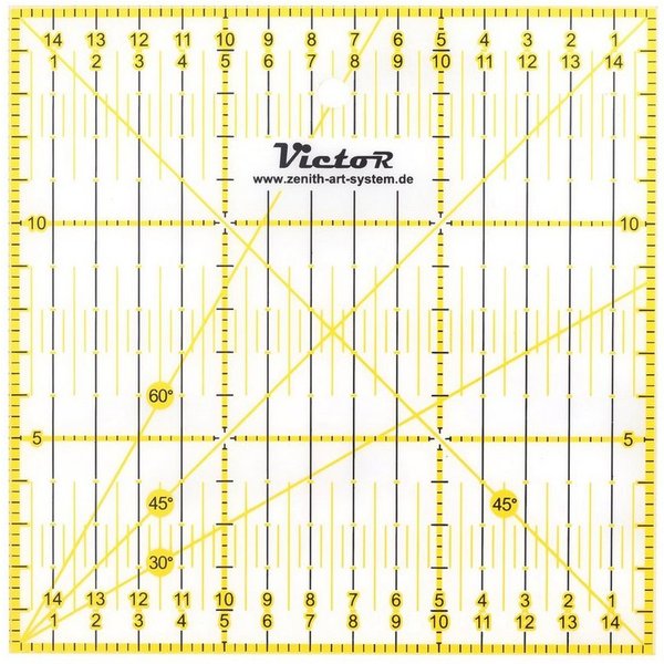 Victor (Zenith) Lineal Patchwork Lineal, Transparent mit aufgedruckten Maßangaben