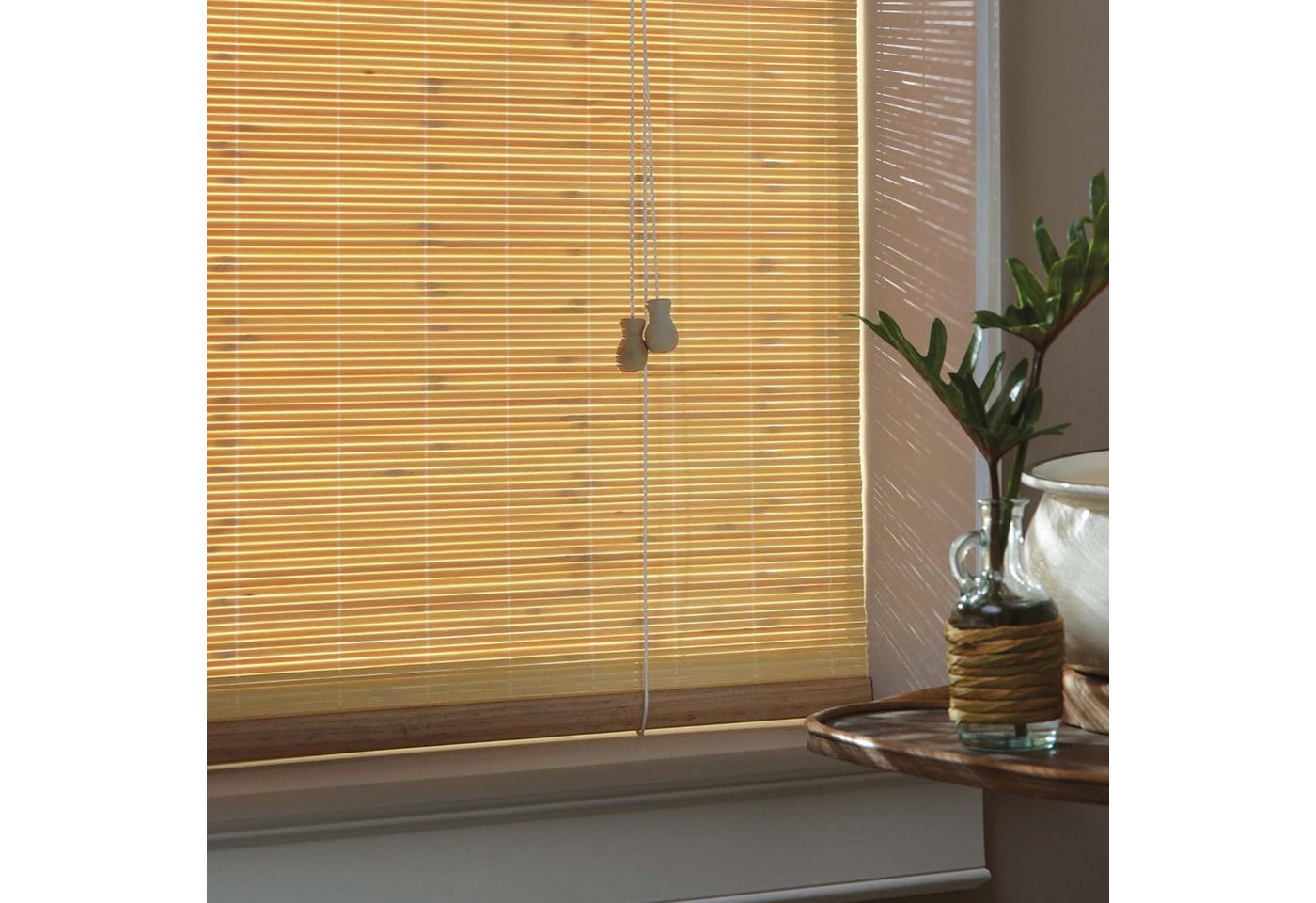 Rollo Bambusrollo, 40 x 130 cm, natur, Victoria M., verdunkelnd, ohne Bohren, freihängend, verschraubt, ohne Bohren, zum Schrauben – Bild 4 von 5