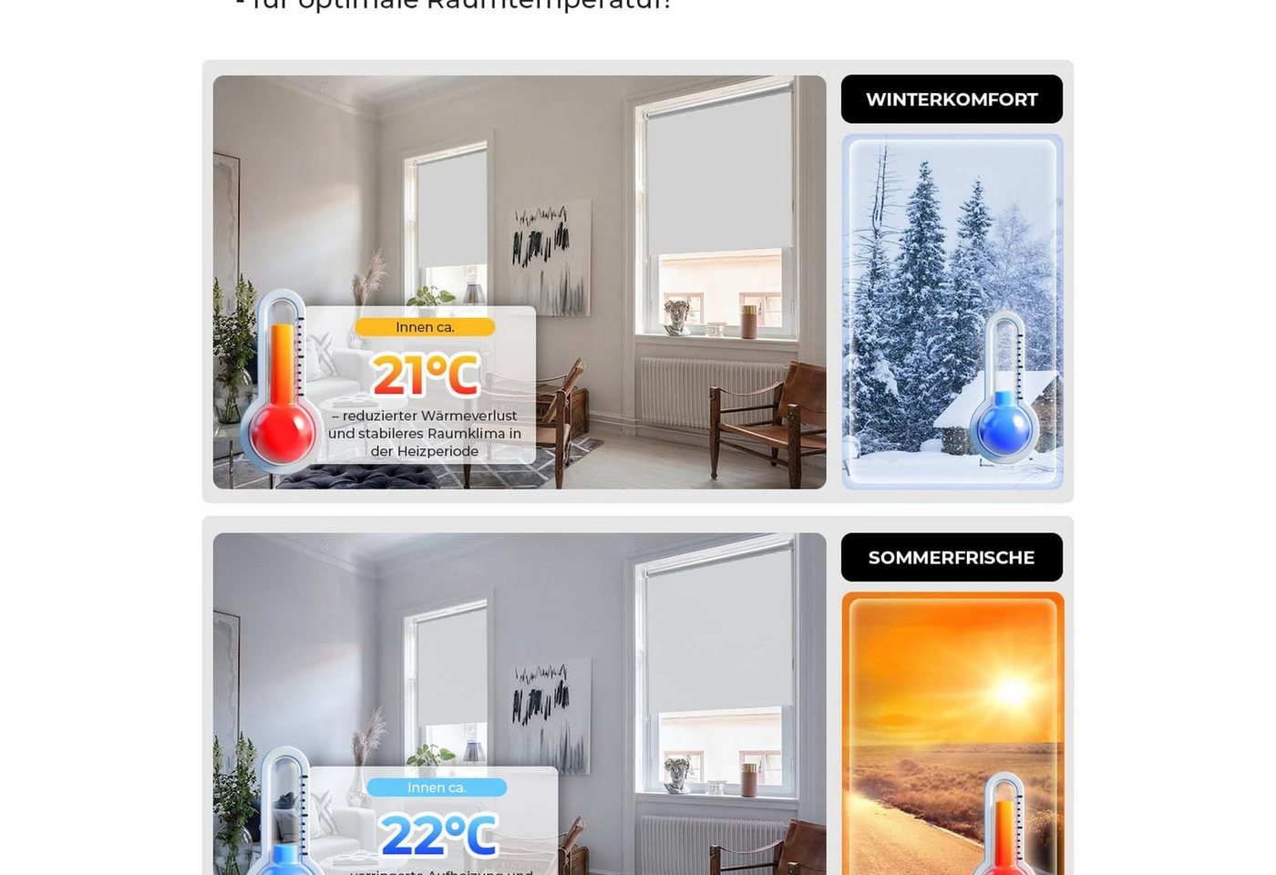 Verdunklungsrollo Klemmfix Tenebra Verdunkelungsrollo-Thermorollo, 35x120cm weiß, Victoria M., blickdicht, ohne Bohren, in Führungsschienen, Klemmfix, Thermo –  – Bild 5 von 5