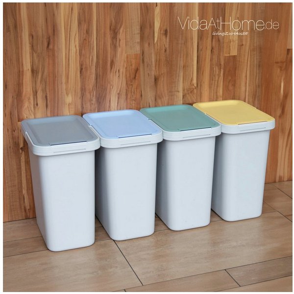 VidaAtHome.de Mülleimer SYSTEMA 4er-Set Abfalleimer à 12 Liter - Sortiereimer