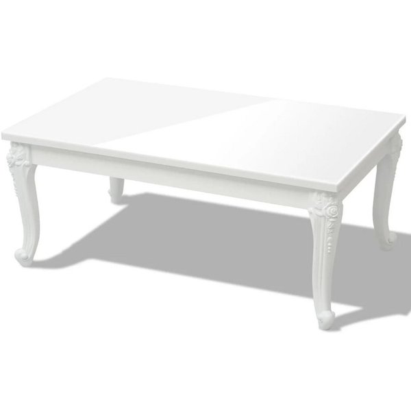vidaXL Ablagetisch, Couchtisch 100x60x42 cm Hochglanz-Weiß