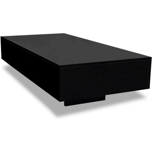 vidaXL Ablagetisch, Couchtisch Hochglanz Schwarz