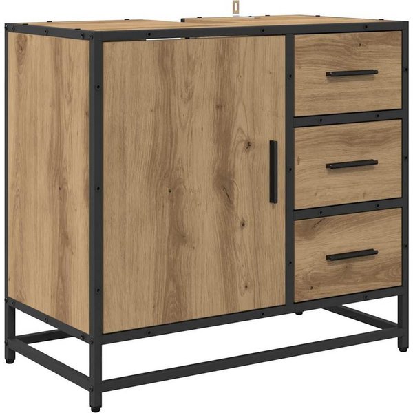 vidaXL Badezimmer-Set Badezimmerschrank Artisan-Eiche 65 x 33 x 60 cm Holzwerkstoff, (1-St)