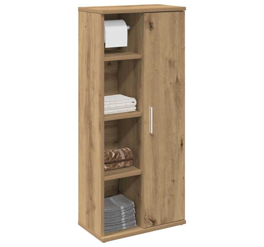 vidaXL Badezimmer-Set Badezimmerschrank mit Rollenhalter Artisan-Eiche 39x22x90 cm, (1-St) – Bild 2 von 5
