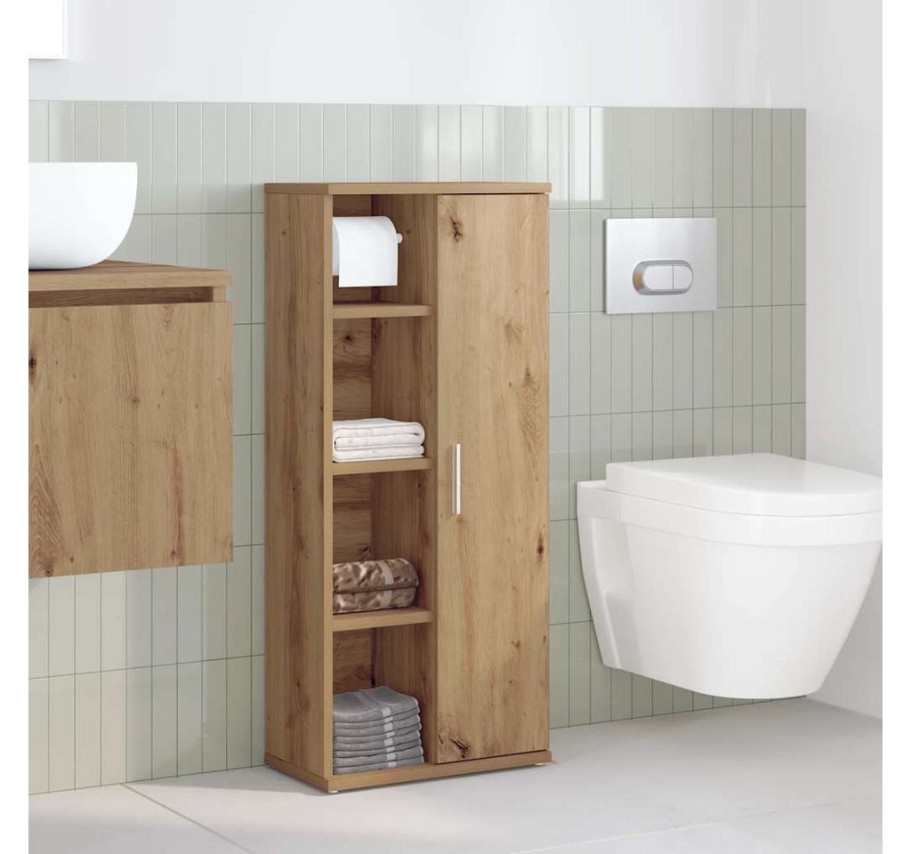vidaXL Badezimmer-Set Badezimmerschrank mit Rollenhalter Artisan-Eiche 39x22x90 cm, (1-St) – Bild 3 von 5