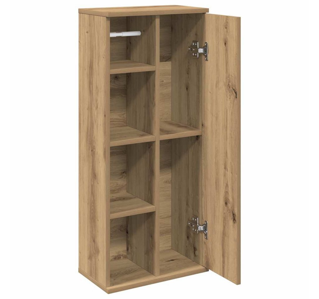 vidaXL Badezimmer-Set Badezimmerschrank mit Rollenhalter Artisan-Eiche 39x22x90 cm, (1-St) – Bild 5 von 5
