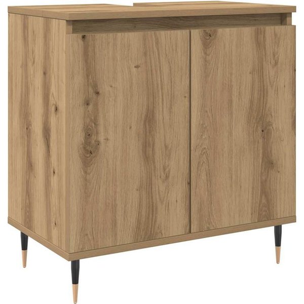 vidaXL Badezimmer-Set Badschrank Artisan-Eiche 58x33x60 cm Holzwerkstoff, (1-St)