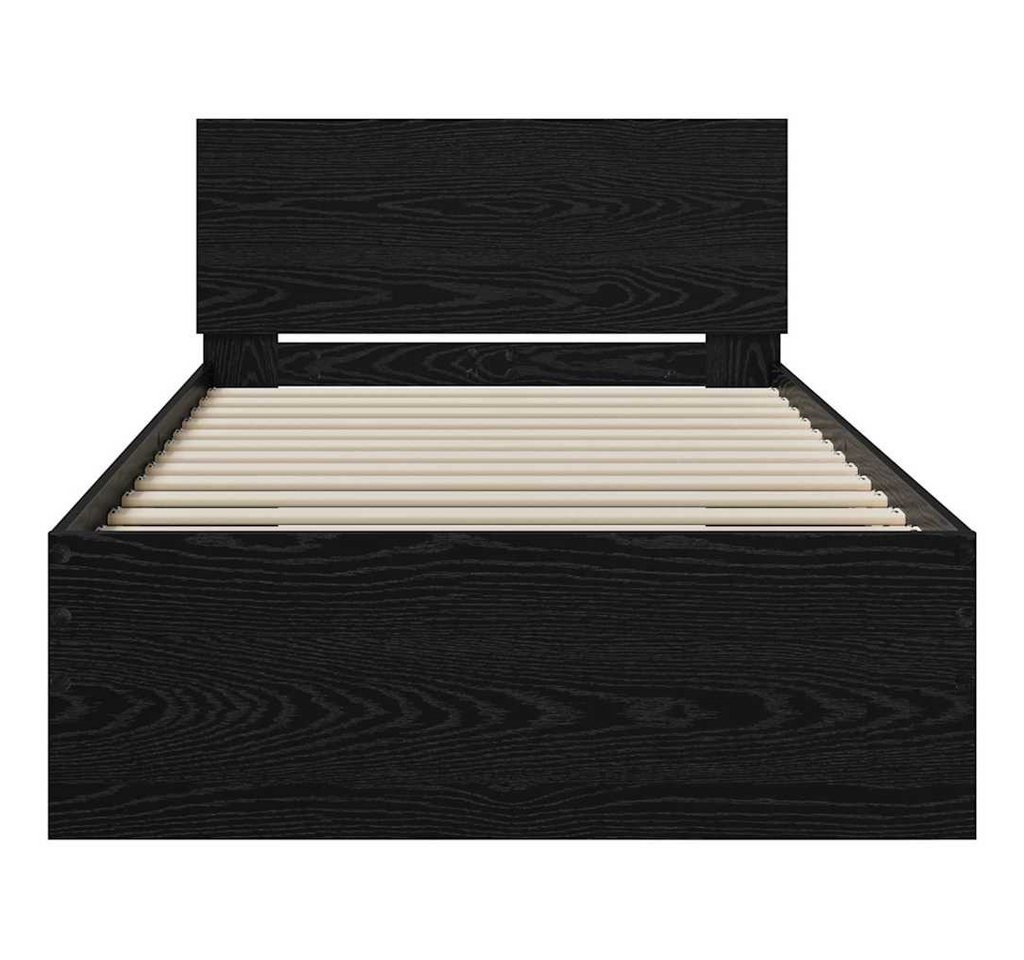 vidaXL Bett Bettgestell mit Kopfteil Schwarz Eichen-Optik 75 x 190 cm (1-tlg) – Bild 5 von 5