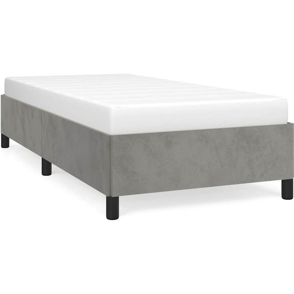 vidaXL Bett Bettgestell ohne Matratze Hellgrau 100x203 cm Twin XL Samt