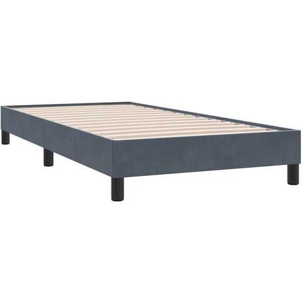 vidaXL Bett Boxspringbett ohne Matratze Dunkelgrau 90x210 cm Samt