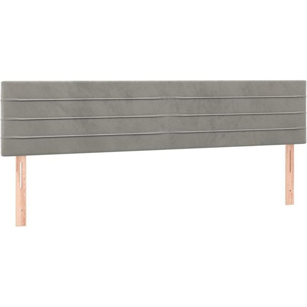 vidaXL Bett Kopfteile Hellgrau 200x5x78/88 cm Samt (1-tlg)