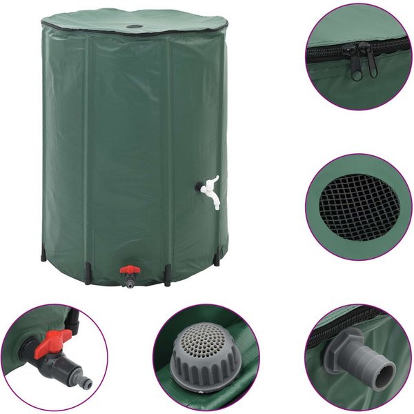 vidaXL Bewässerungssystem Regenwassertank Faltbar mit Hahn 1350 L, (1-tlg)